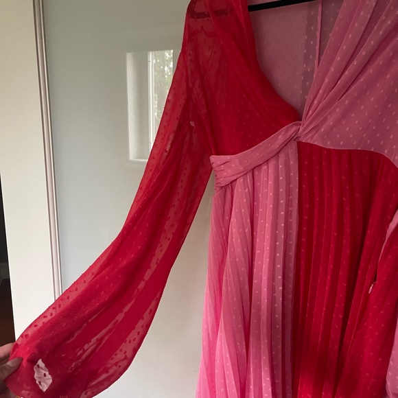 NWT ASOS Design Dobby Twist Front Pleated Midi Dress - Picture 5 of 5